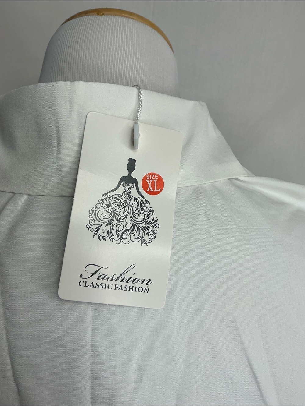 2123 - Classic White Button-Up Women's Shirt - Picture 5 of 6